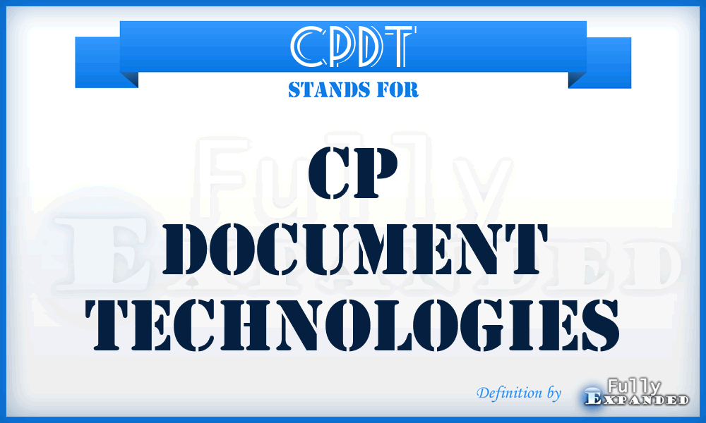 CPDT - CP Document Technologies