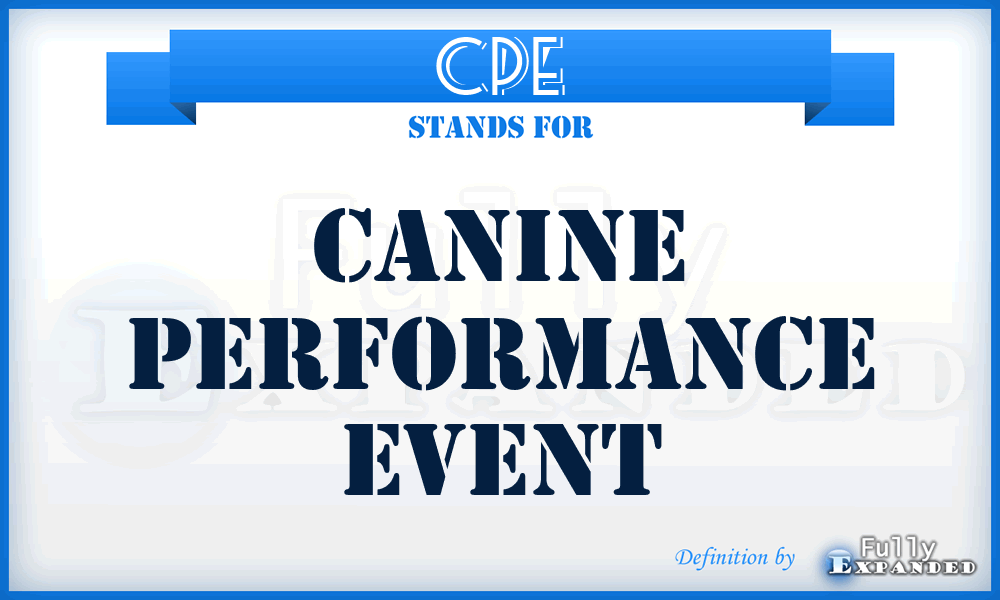 CPE - Canine Performance Event