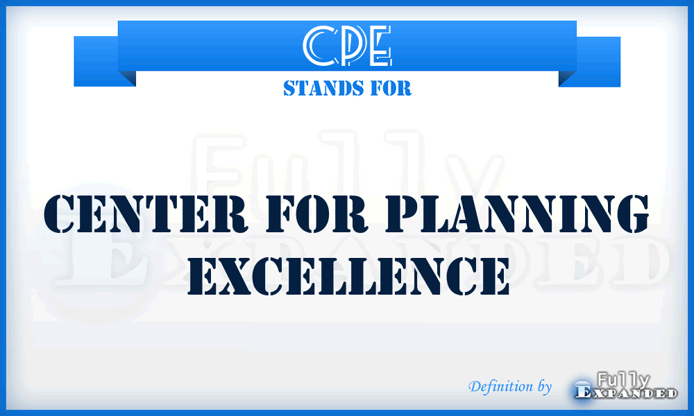 CPE - Center for Planning Excellence