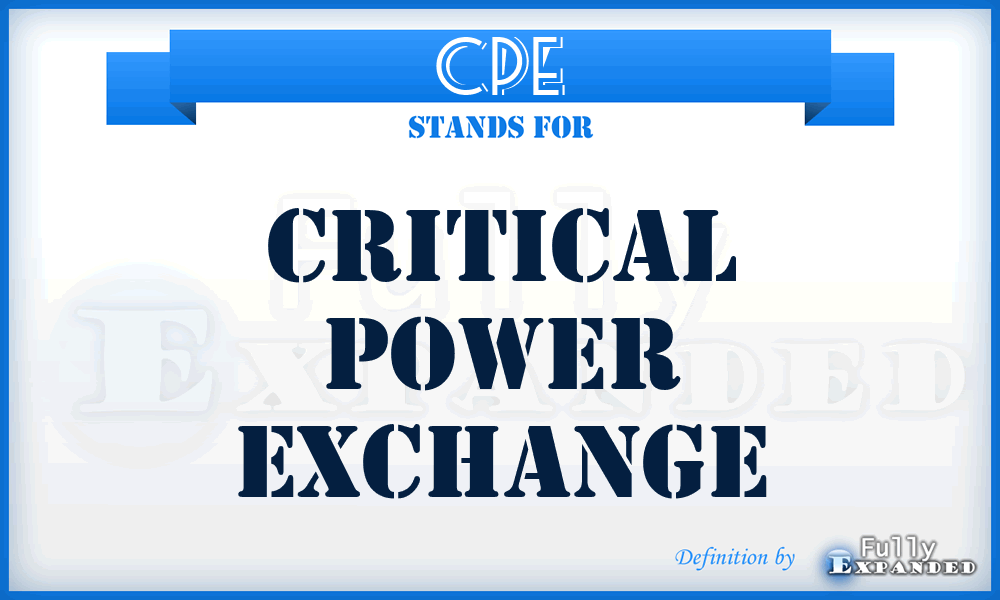 CPE - Critical Power Exchange