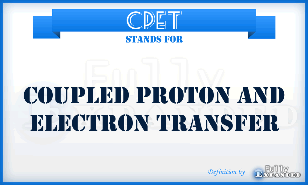 CPET - coupled proton and electron transfer