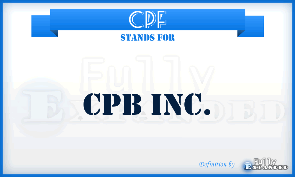 CPF - CPB Inc.