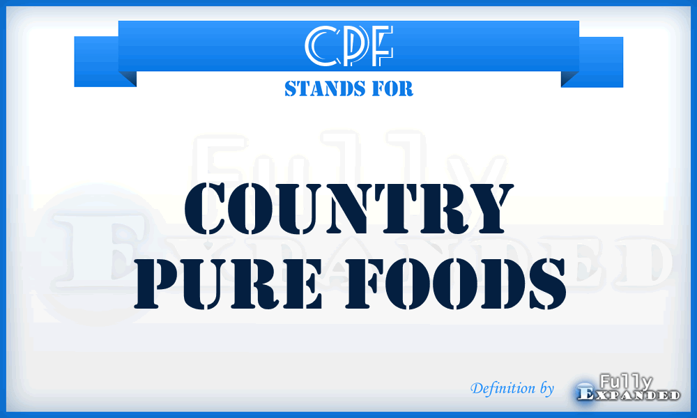 CPF - Country Pure Foods