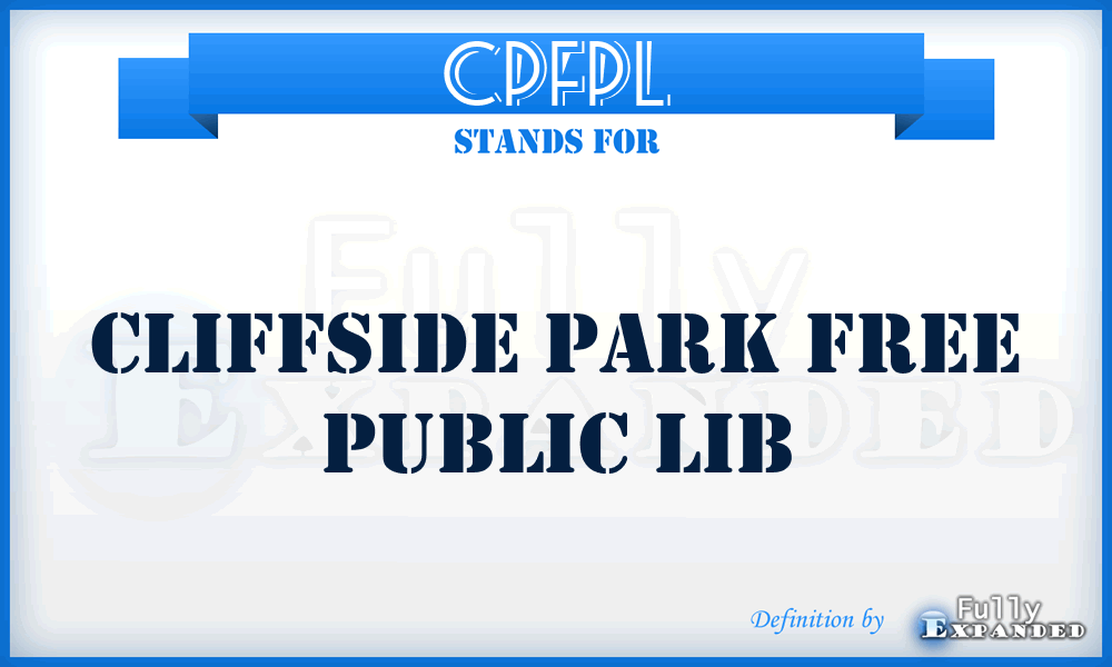 CPFPL - Cliffside Park Free Public Lib