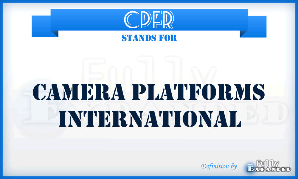 CPFR - Camera Platforms International