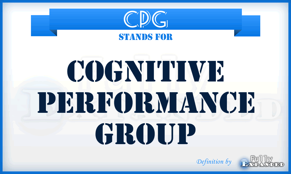 CPG - Cognitive Performance Group