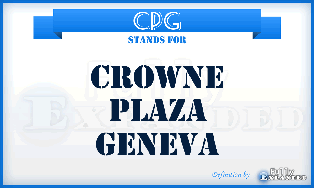 CPG - Crowne Plaza Geneva