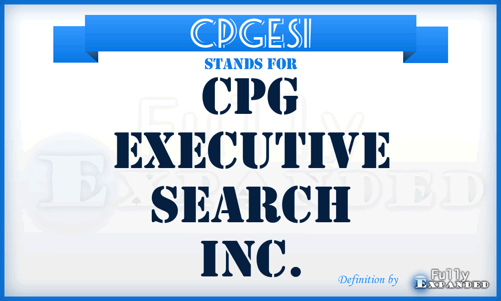 CPGESI - CPG Executive Search Inc.