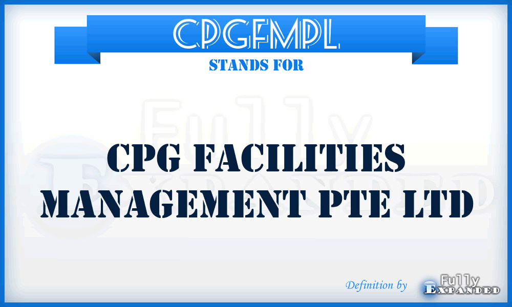 CPGFMPL - CPG Facilities Management Pte Ltd