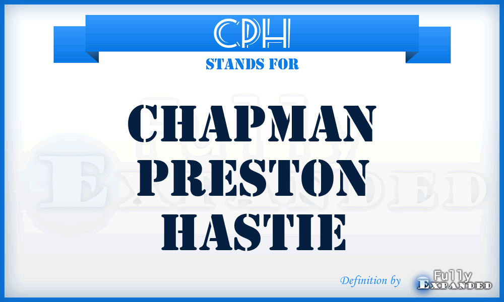 CPH - Chapman Preston Hastie