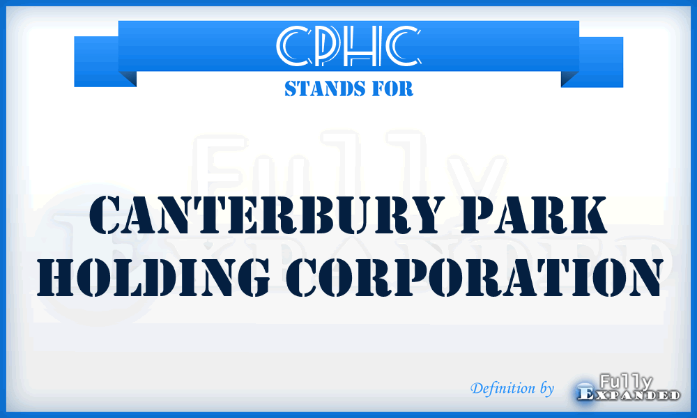 CPHC - Canterbury Park Holding Corporation