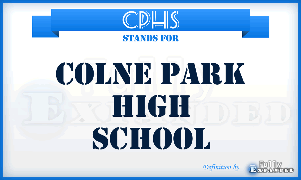 CPHS - Colne Park High School