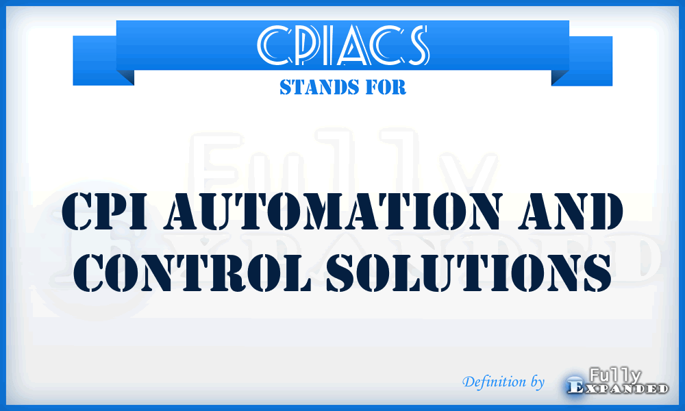 CPIACS - CPI Automation and Control Solutions