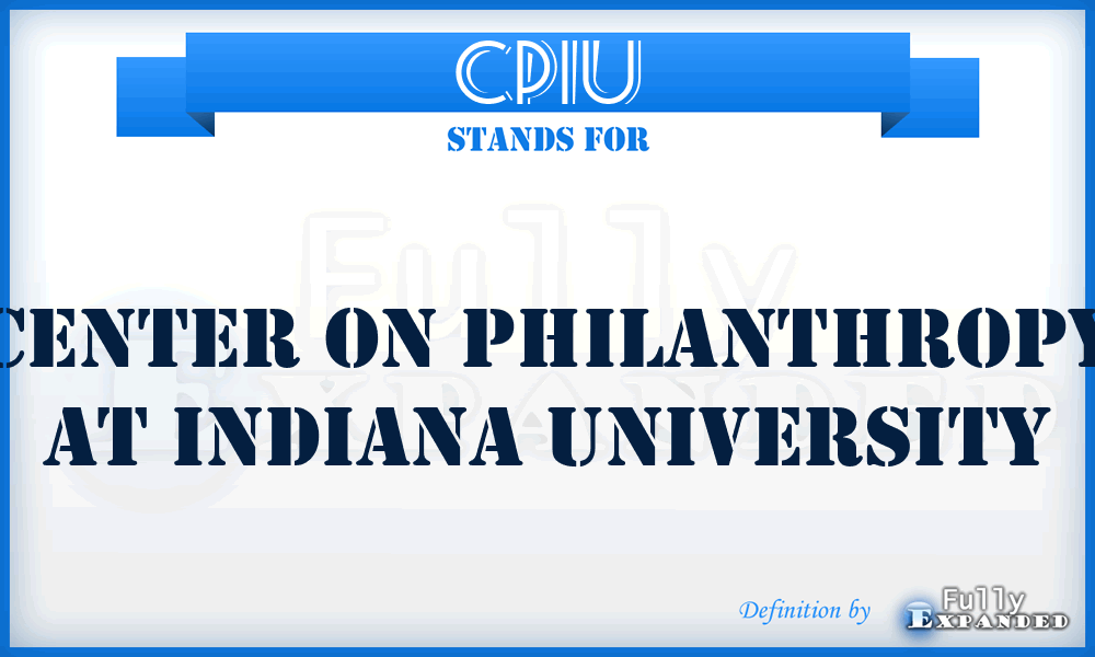 CPIU - Center on Philanthropy at Indiana University