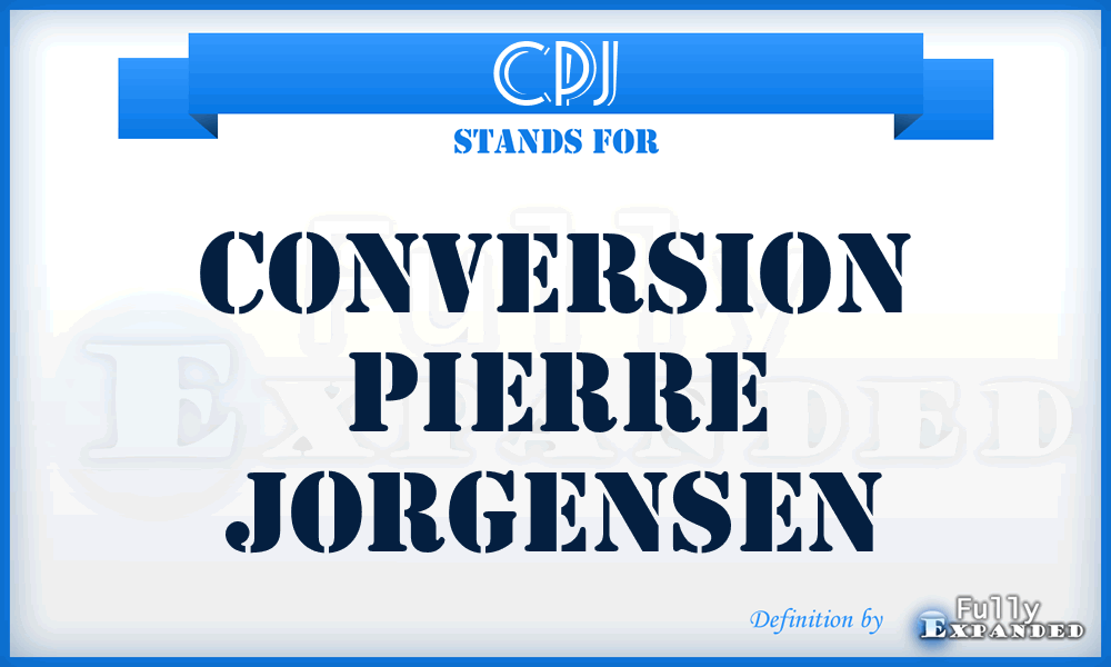 CPJ - Conversion Pierre Jorgensen