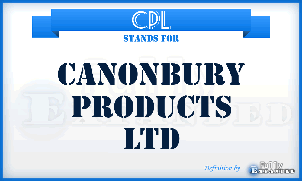 CPL - Canonbury Products Ltd