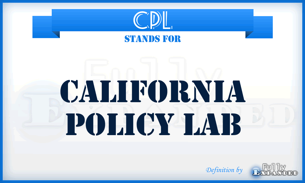 CPL - California Policy Lab