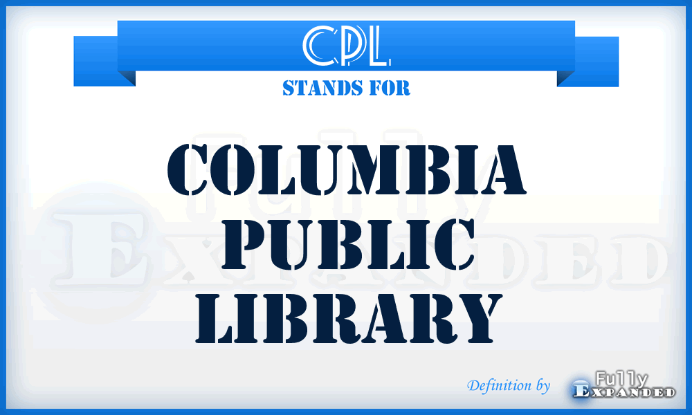 CPL - Columbia Public Library