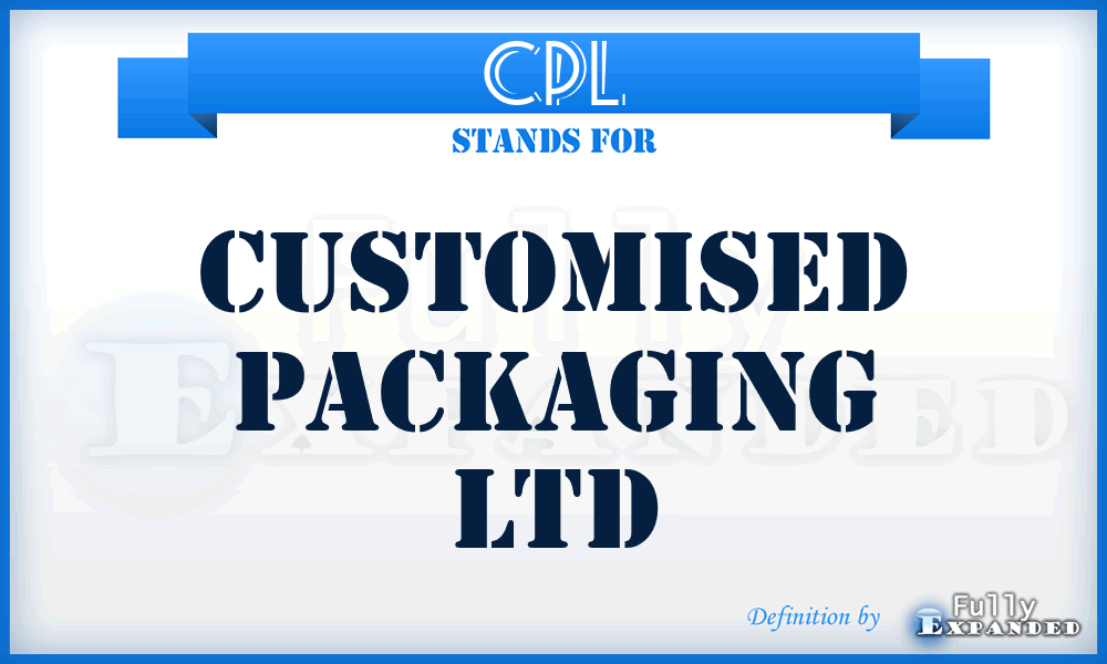 CPL - Customised Packaging Ltd