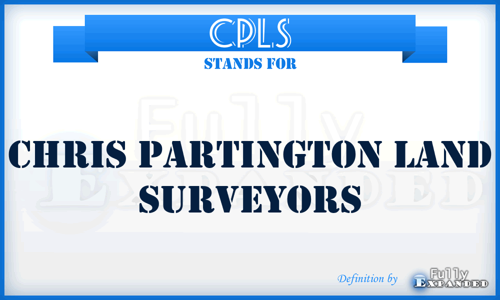 CPLS - Chris Partington Land Surveyors