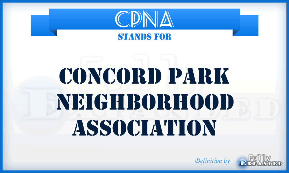 CPNA - Concord Park Neighborhood Association