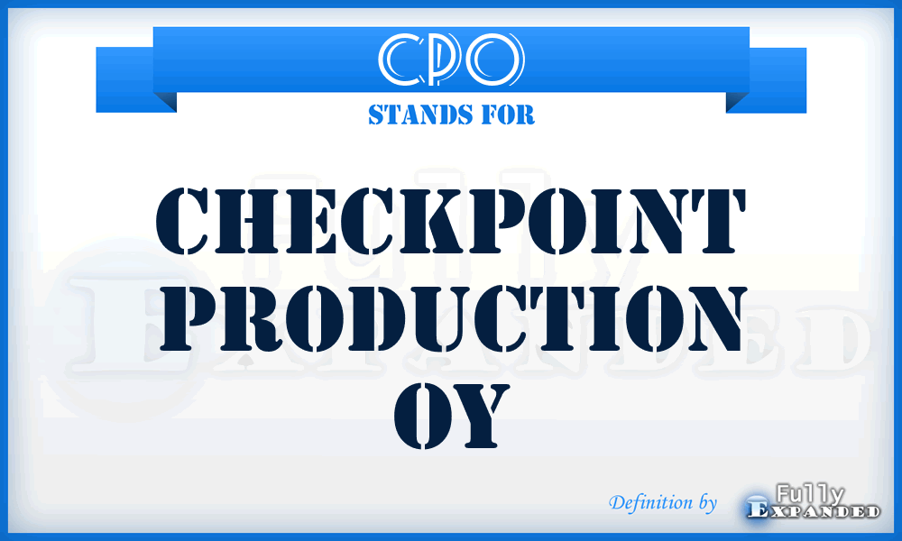 CPO - Checkpoint Production Oy