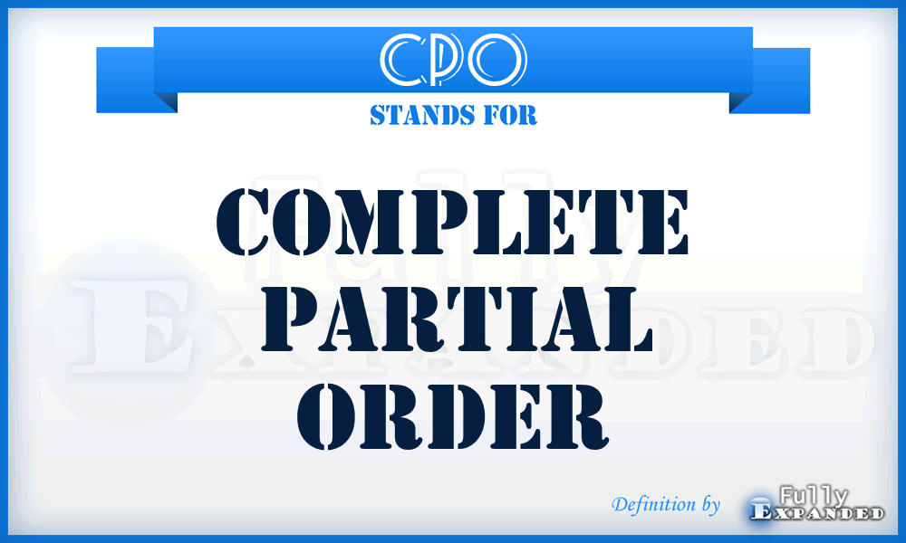 CPO - Complete Partial Order