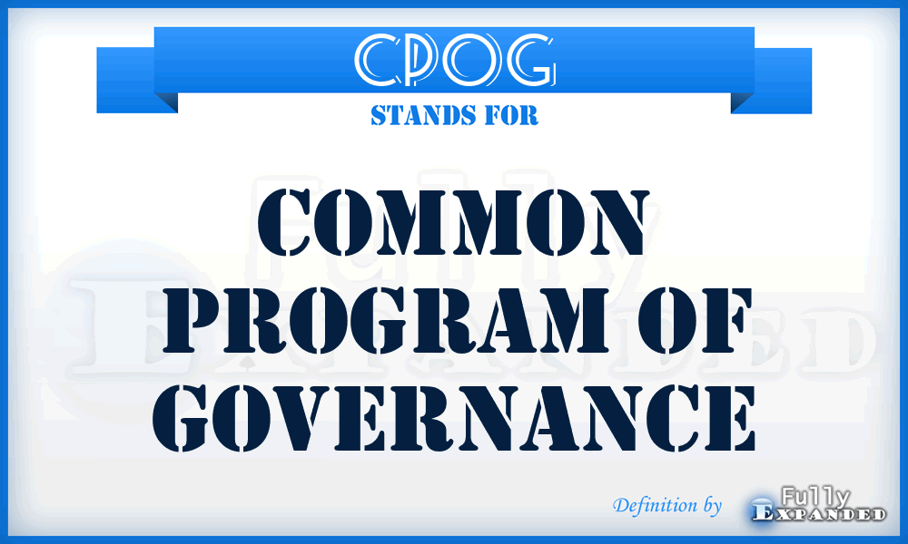 CPOG - Common Program Of Governance