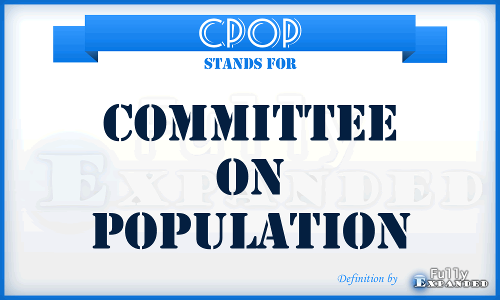 CPOP - Committee on POPulation