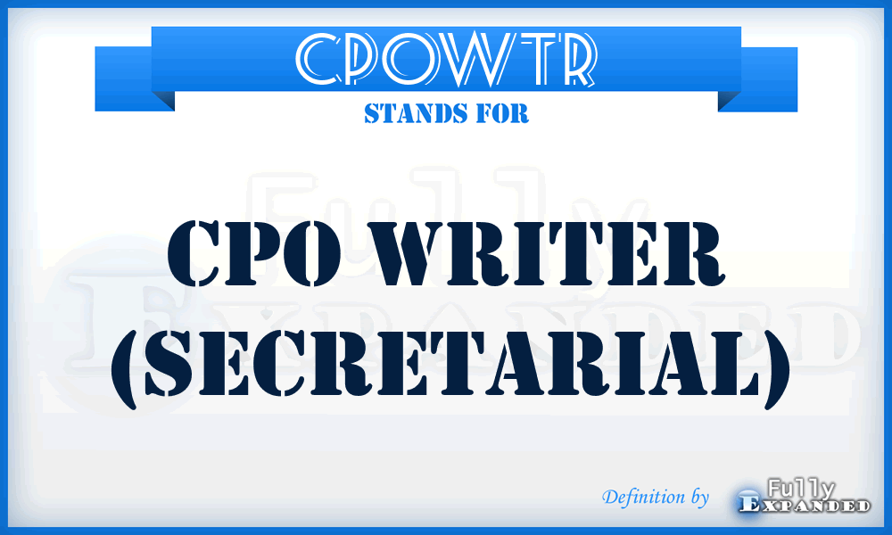 CPOWTR - CPO Writer (Secretarial)