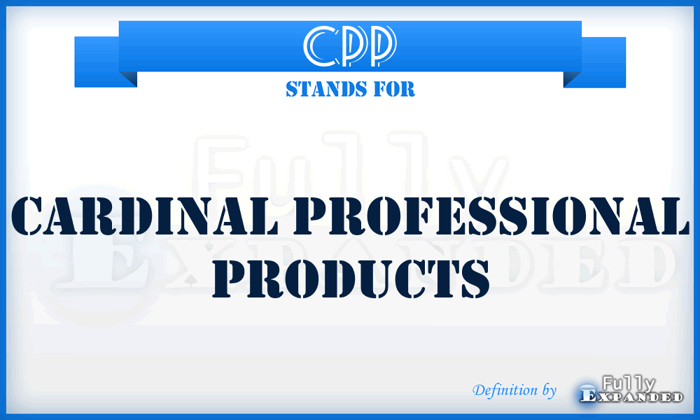 CPP - Cardinal Professional Products