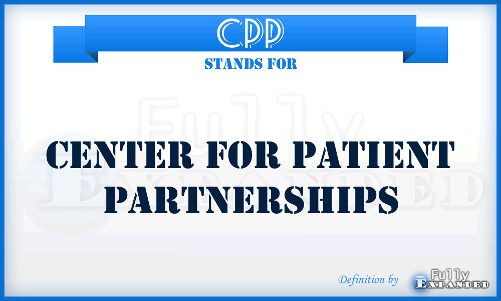 CPP - Center for Patient Partnerships