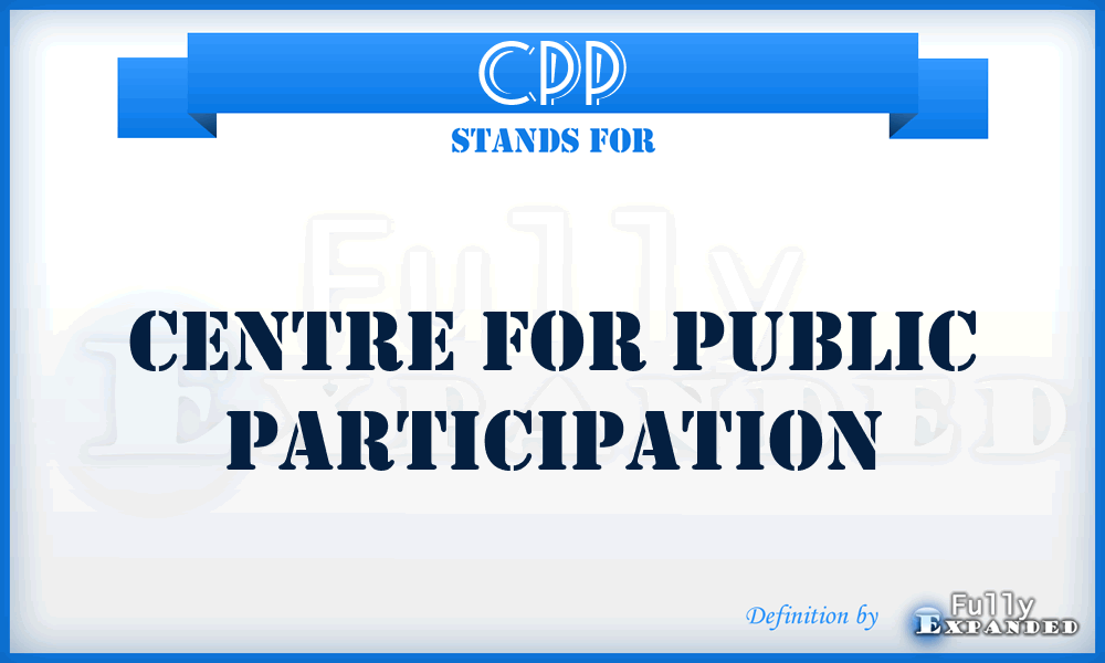 CPP - Centre for Public Participation