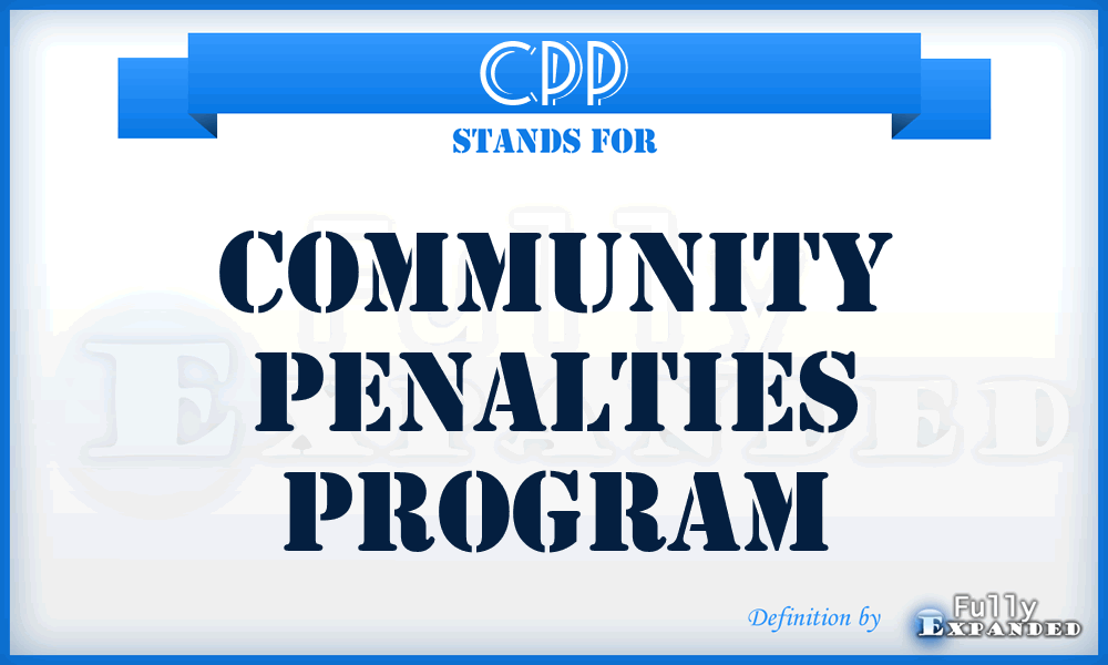 CPP - Community Penalties Program