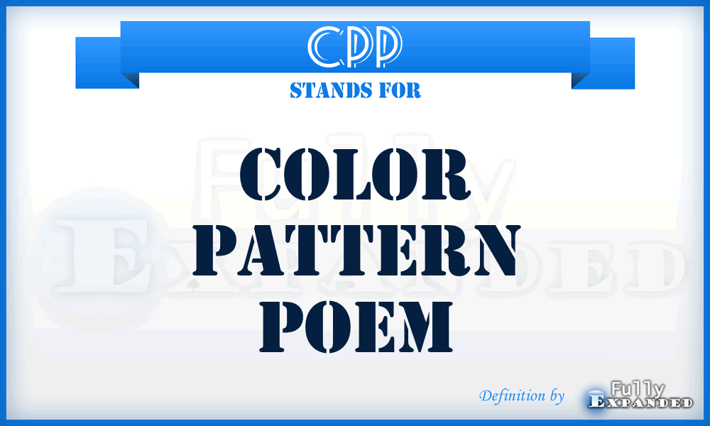 CPP - Color Pattern Poem