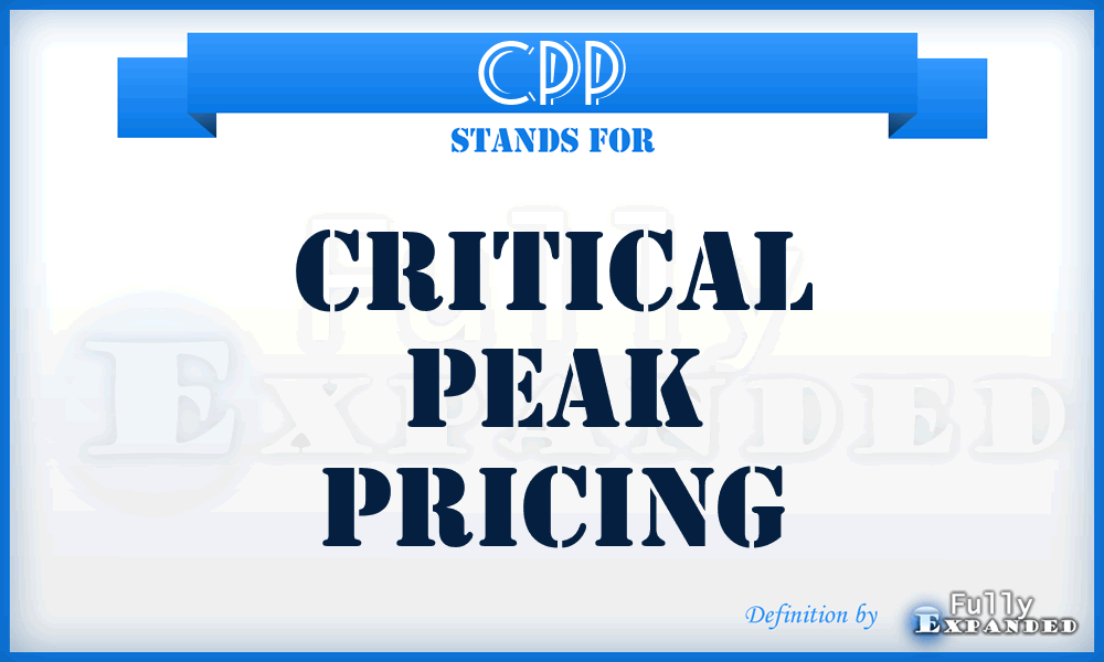CPP - Critical Peak Pricing