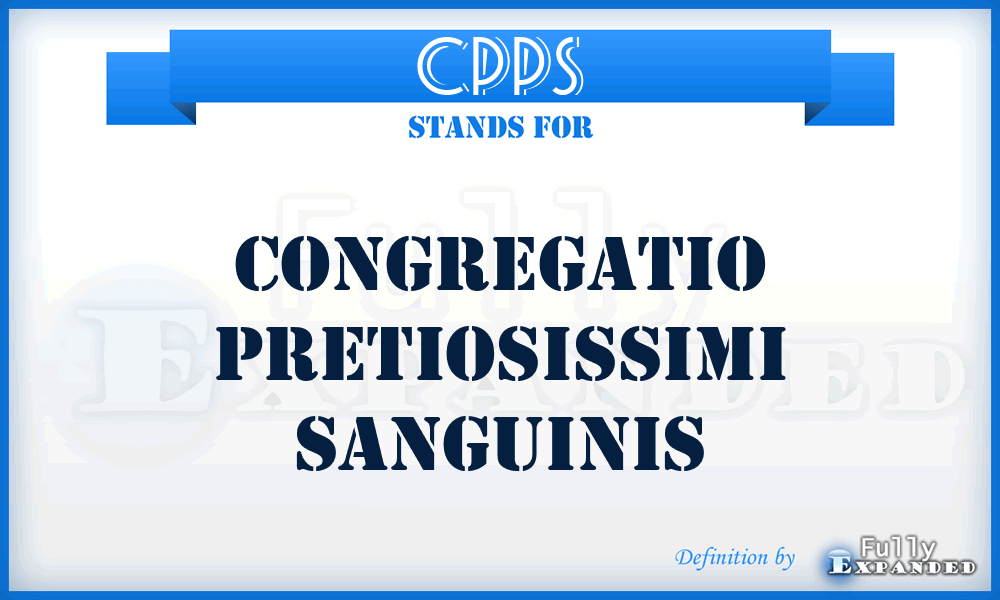 CPPS - Congregatio Pretiosissimi Sanguinis