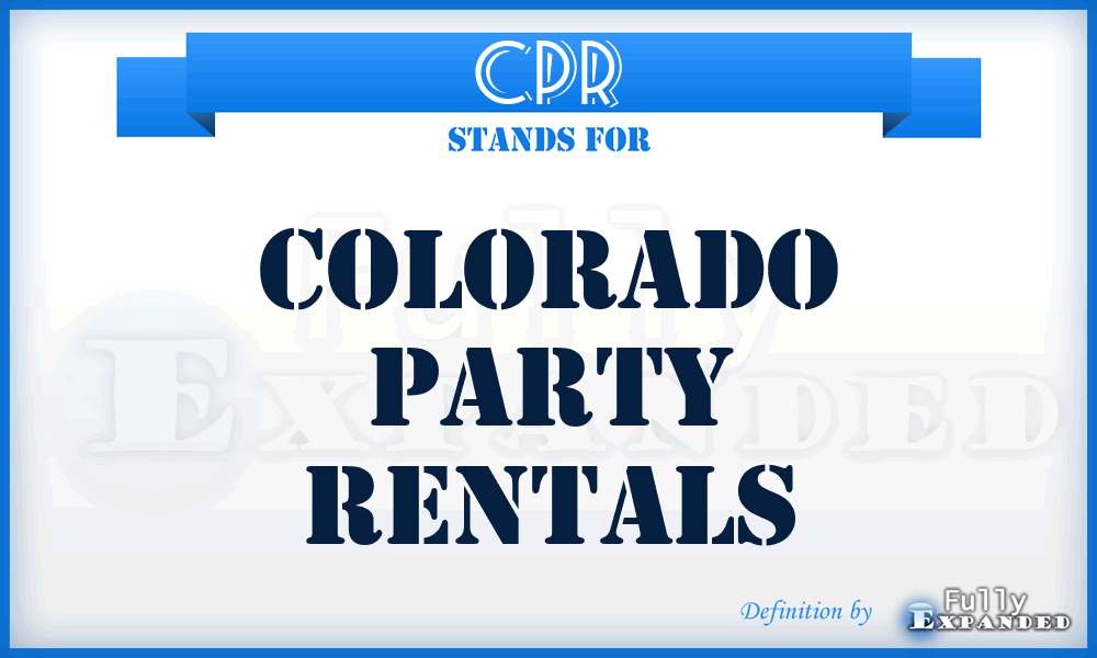 CPR - Colorado Party Rentals