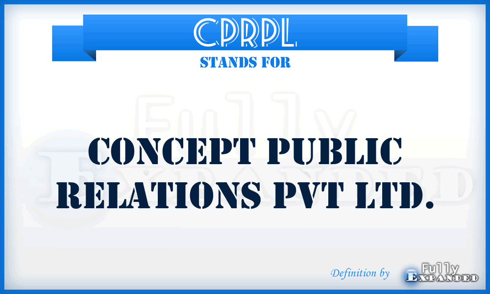 CPRPL - Concept Public Relations Pvt Ltd.