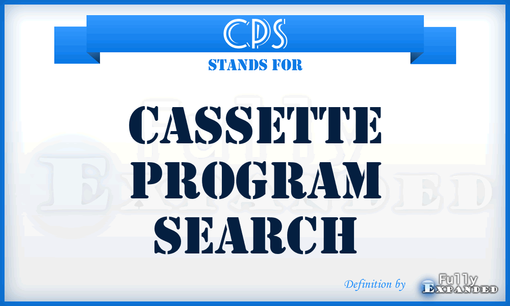 CPS - Cassette Program Search