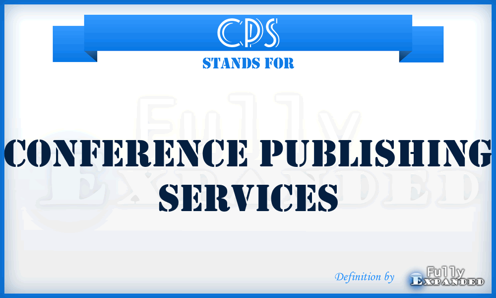 CPS - Conference Publishing Services