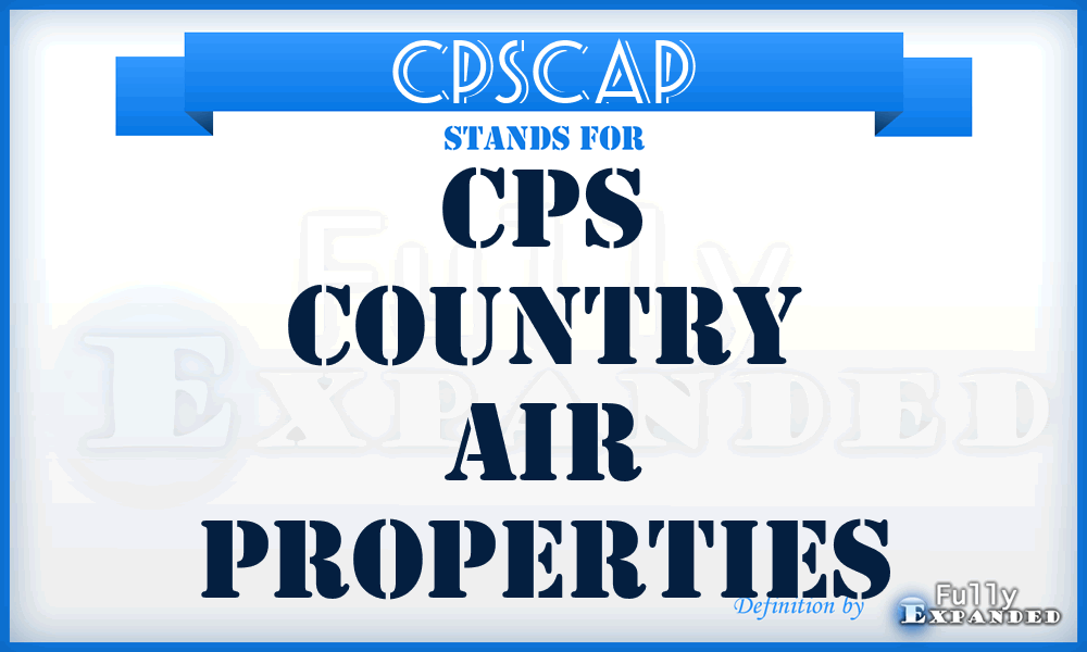 CPSCAP - CPS Country Air Properties