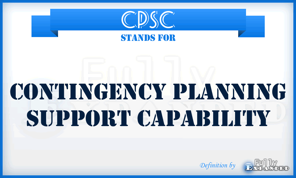 CPSC - contingency planning support capability