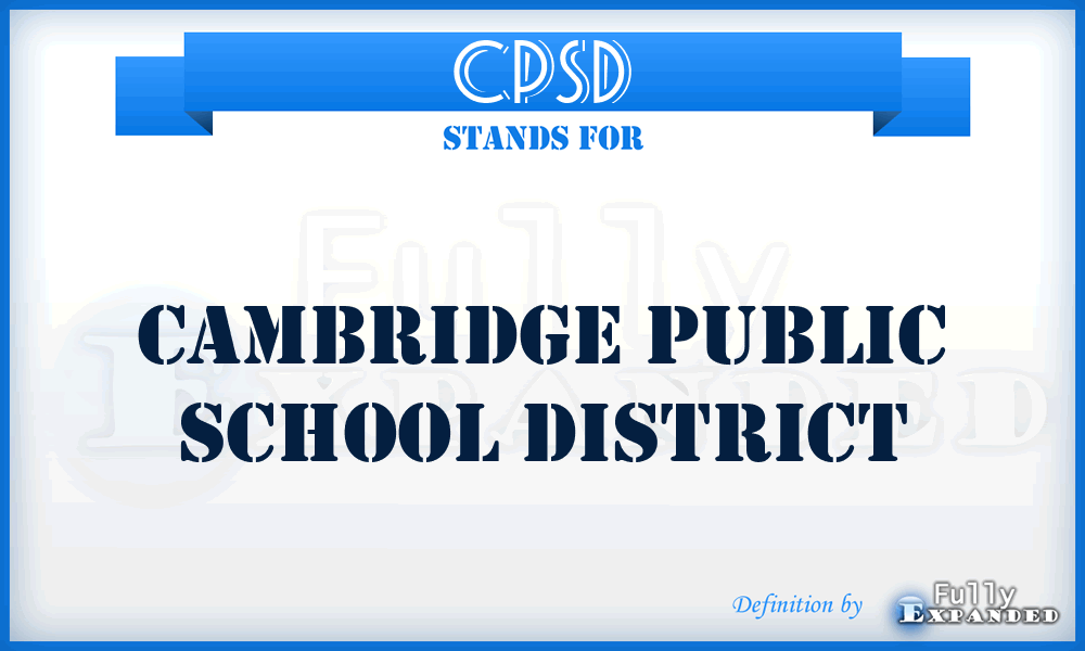 CPSD - Cambridge Public School District