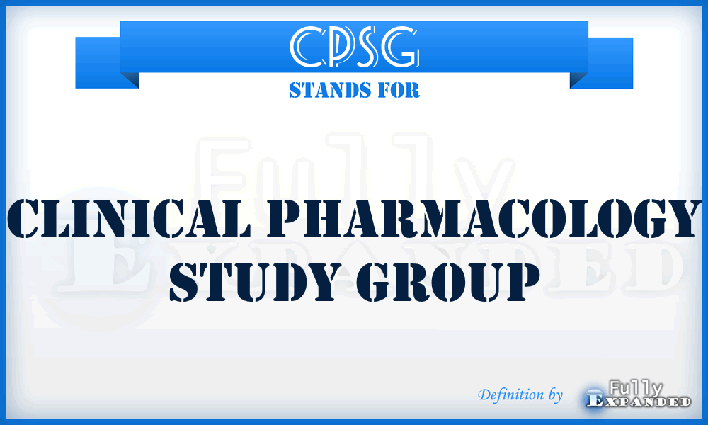 CPSG - Clinical Pharmacology Study Group
