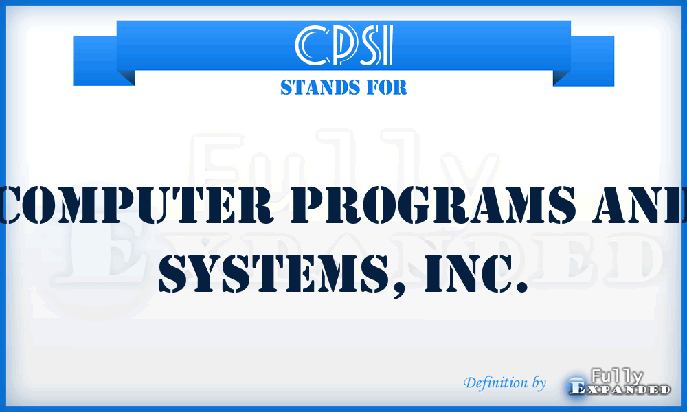 CPSI - Computer Programs and Systems, Inc.