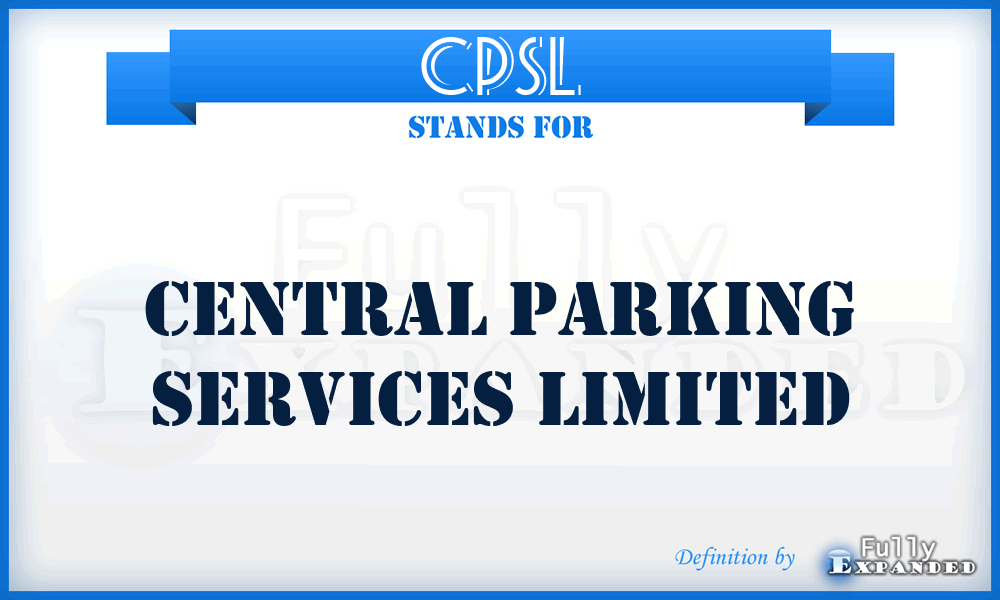 CPSL - Central Parking Services Limited