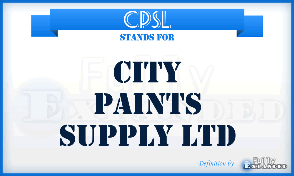 CPSL - City Paints Supply Ltd