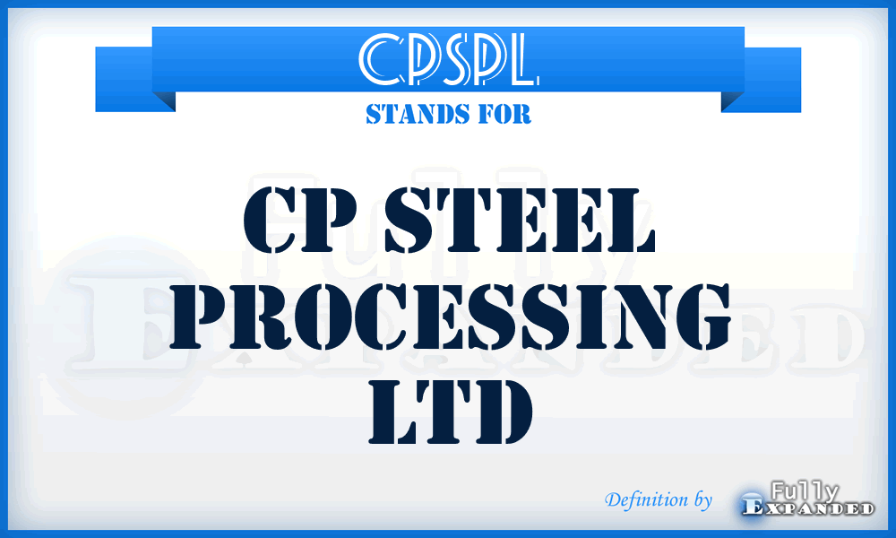 CPSPL - CP Steel Processing Ltd