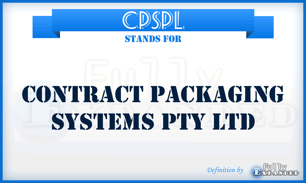 CPSPL - Contract Packaging Systems Pty Ltd